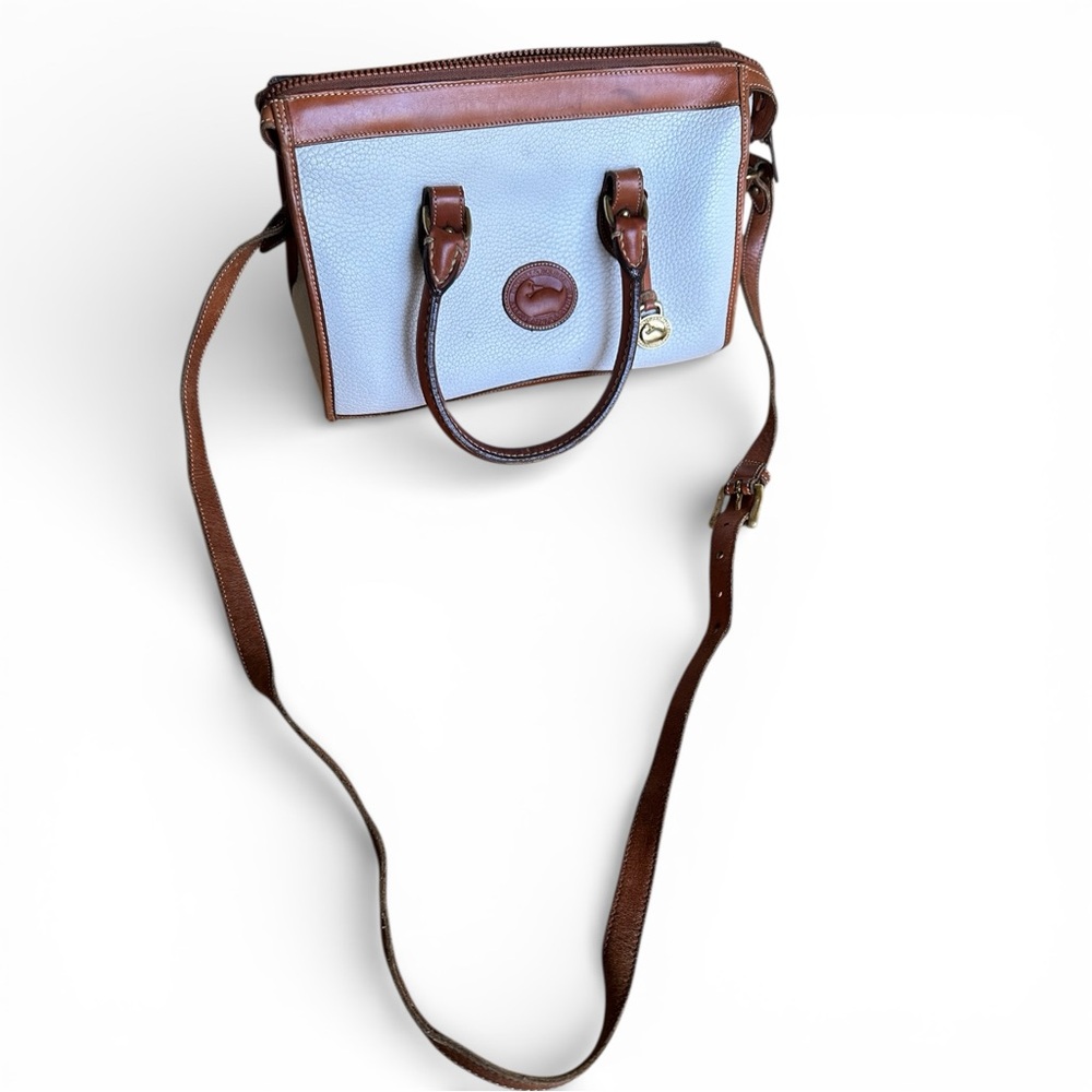 Vtg Dooney & Bourke All Weather Leather Top Handle Crossbody Convertible Bag - Picture 7 of 15
